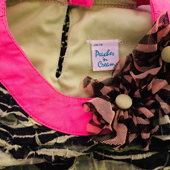 Peaches and Cream Tulle Tiered Zebra Ruffle Outfit - Picture 2 of 4